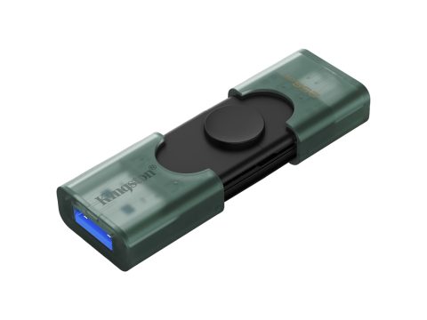 USB-накопитель, Kingston, DTDEG2/256GB, 256GB, USB-A / USB-C, Зеленый