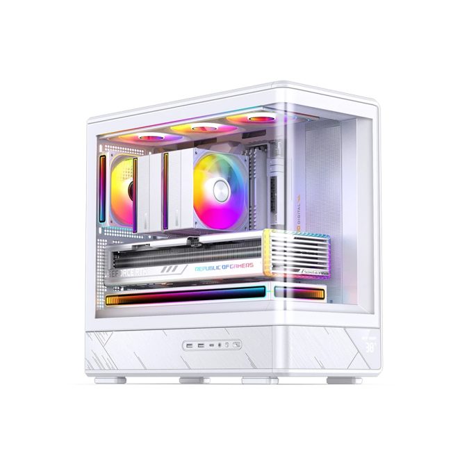 Компьютерный корпус, Jonsbo, D200 White, D200 White, Micro-ATX / Mini-ITX, 1*3.5"/1*2.5", Высота кулера до 171 мм, Длина VGA до 410 мм, 437х216х419 мм, Без Б/П, Белый