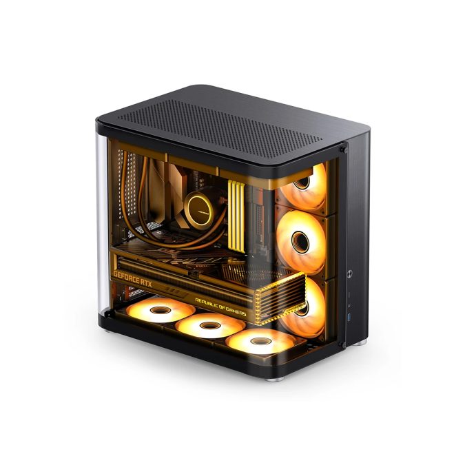Компьютерный корпус, Jonsbo, TK-2, TK-2 , Midi-Tower, ATX/ITX/Micro ATX, USB Type-C*1/USB 3.0*1/Audio+Mic*1, Высота процессорного куллера 165мм, Длина VGA до 220мм, 1*2,5"/2*3,5", 300*408*435мм, Без Б/П, Черный