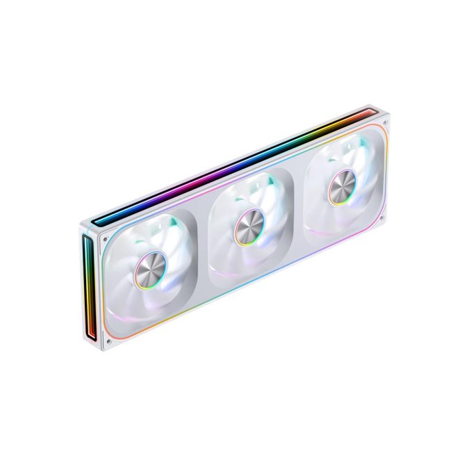 Вентилятор для компьютерного корпуса, Jonsbo, ZA-360W White, ZA-360W White, 3*120 мм, 700-2400 об/мин, 21.46-62.4 CFM, 21.3-37.3dBA, 4 pin PWM + 3 pin ARGB, 362х123х28мм, Белый