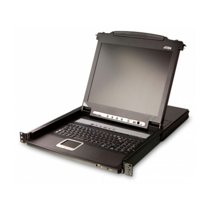 КВМ-консоль с переключателем, ATEN, CL5708M-ATA-RG, 17", 8P, PS/2-USB, VGA, LCD, KVM SW., W/RU, KBW/EU CORD