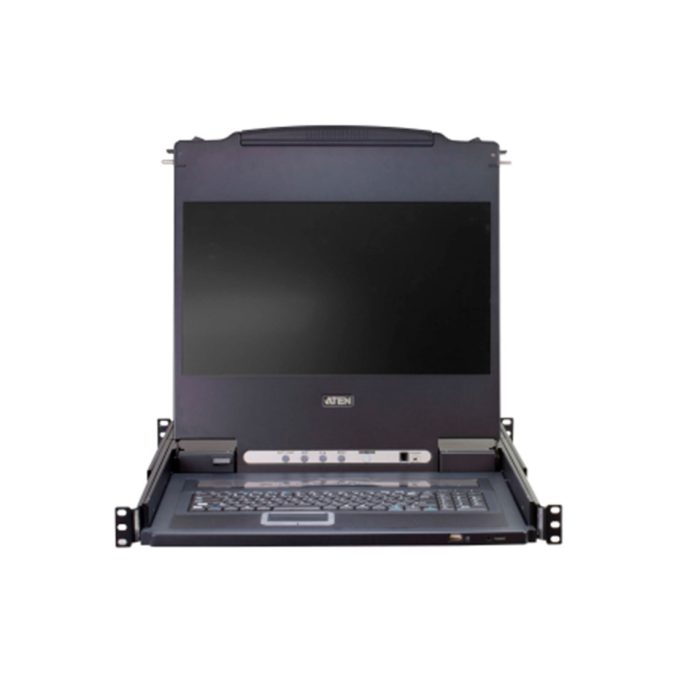 КВМ-консоль с переключателем, ATEN, CL5708M-ATA-RG, 17", 8P, PS/2-USB, VGA, LCD, KVM SW., W/RU, KBW/EU CORD
