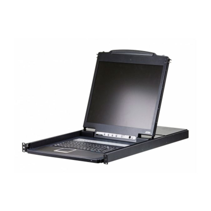 КВМ-консоль с переключателем, ATEN, CL1308N-ATA-RG, 19", 8P, PS/2-USB, VGA, LCD, KVM Switch, W/RU KBW/EU CORD