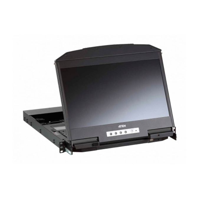 КВМ-консоль, ATEN, CL3800NW-ATA-RG, 18.5", 1U, Ultra Short Depth, Dual Rail, USB, HDMI, DVI, VGA, W/RU, KBW/EU CORD