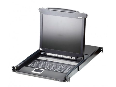 КВМ-консоль с переключателем, ATEN, CL5716M-ATA-RG, 17", 16-Port, PS/2-USB, VGA, LCD KVM Switch, W/RU KB, W/EU Cord