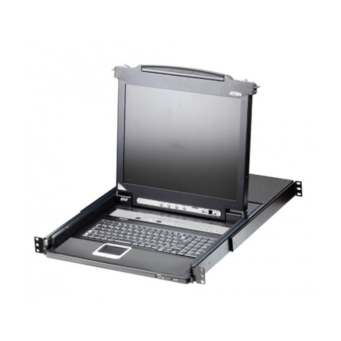 КВМ-консоль с переключателем, ATEN, CL5716M-ATA-RG, 17", 16-Port, PS/2-USB, VGA, LCD KVM Switch, W/RU KB, W/EU Cord