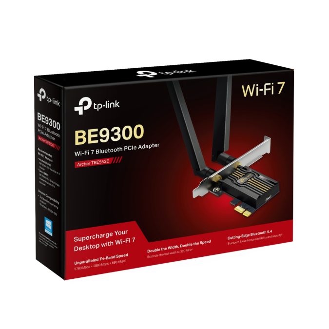 Сетевой адаптер, TP-LINK, Archer TBE552E, Wi-Fi 7, 802.11a/b/g/ax/ac/n/ax/be, BE9300