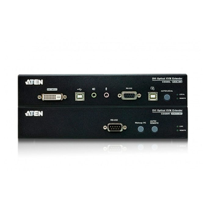 КВМ-удлинитель, ATEN, CE690-AT-G, USB, DVI, Optical KVM Extender (до 20 км), W/EU ADP