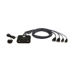 Кабельный КВМ-переключатель, ATEN, CS22HF-AT, 2-Port, USB, FHD HDMI, Cable KVM Switch