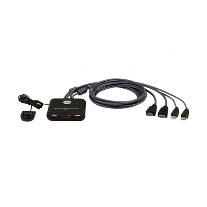 Кабельный КВМ-переключатель, ATEN, CS22HF-AT, 2-Port, USB, FHD HDMI, Cable KVM Switch
