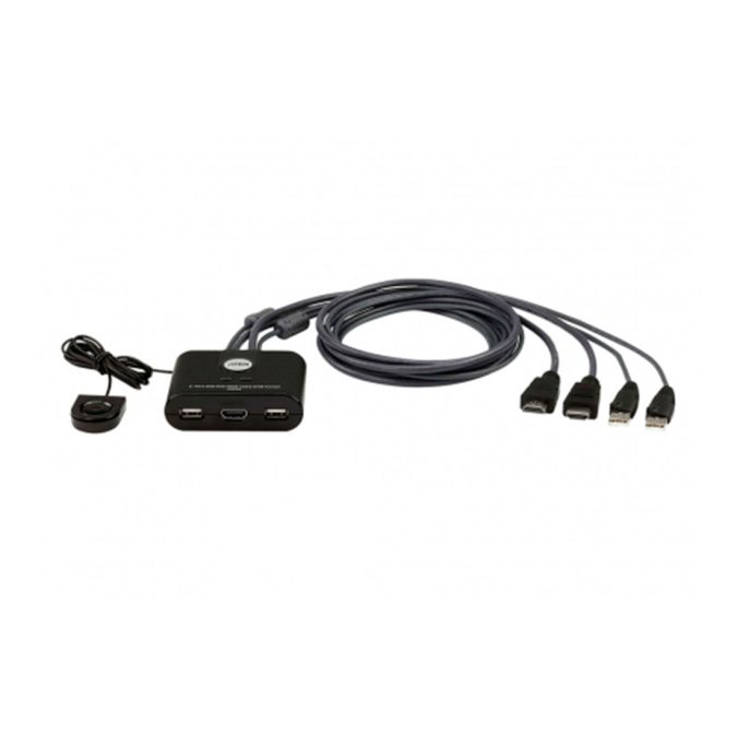 Кабельный КВМ-переключатель, ATEN, CS22U-AT, 2-Port, USB, VGA, Cable KVM Switch, W/Selector