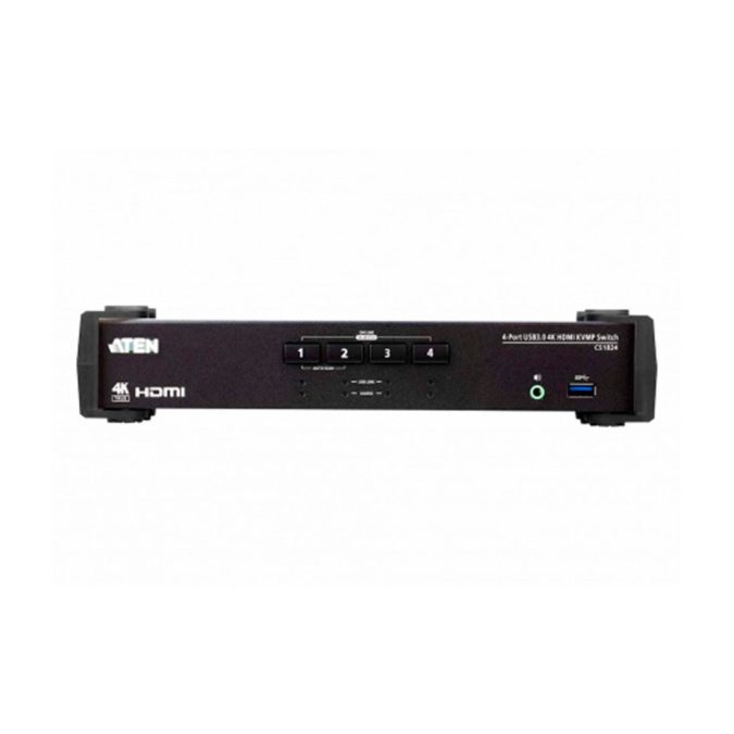 КВМ-переключатель настольный, ATEN, CS1824-AT-G, 4-Port, USB 3.0, 4K HDMI, KVMP Switch, W/EU Cord