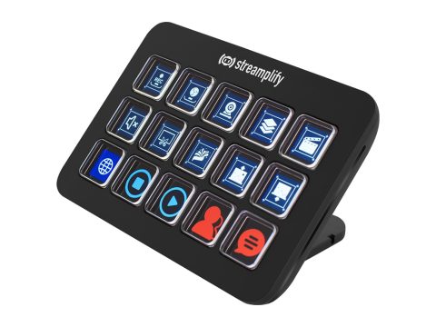Стриминговый контроллер, Streamplify, STREAMING DECK-LCD 15 KEYS W/HUB BLK, 15 ЖК-клавиш, Type-C, USB 3.0x2, 133x94,5x19,7мм, Черный