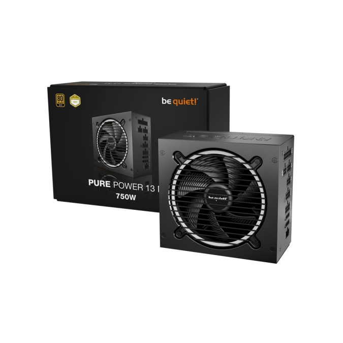 Блок питания, Bequiet!, Pure Power 13M 750W, BP026EU, 750W, Gold, ATX 3.1, ATX, 1*20+4pin, 1*4+4pin, 6*SATA, 4*PCI-E 6+2 pin, Вентилятор 12см, 160*86*150 см, Черный