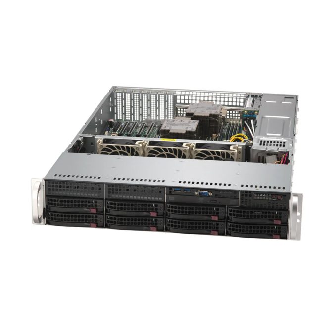 Суперсервер (промышленный компьютер), Supermicro, SYS-622B-TRT 152, Xeon 6507P, 1x32GB DDR5-5600 ECC RDIMM, 1x480GB NVMe PCIe 4.0 SSD M.2, 2x1200W, 2х RJ45 10G LAN