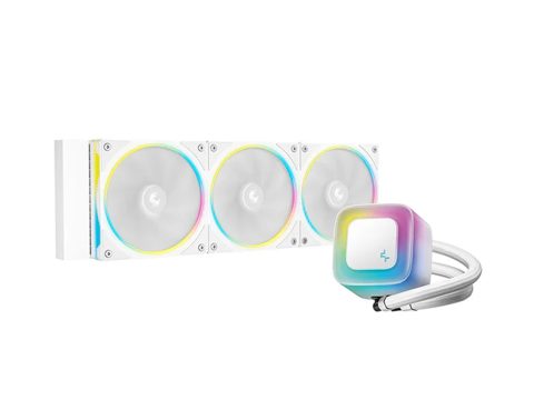 Кулер с водяным охлаждением, Deepcool, LE360 PRO WH R-LE360PRO-WHAMMC-G-1, Intel 1851/1700/1200/115х и AMD AM5/AM4/, TDP 300W, 3*120мм FL12 SE ARGB, 400-2400 RPM±10%, 66.23CFM, 37.7 dB(A), Белый