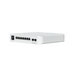 Коммутатор, Ubiquiti, USW-Pro-8-PoE, Unifi Switch, Управляемый L2, 2x SFP+, 8 порта 10/100/1000 Mbps RJ45 PoE+, 802.3af/at/bt, бюджет 120W, Настольный/настенный
