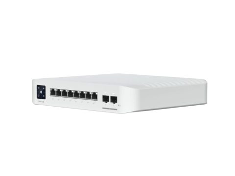Коммутатор, Ubiquiti, USW-Pro-8-PoE, Unifi Switch, Управляемый L2, 2x SFP+, 8 порта 10/100/1000 Mbps RJ45 PoE+, 802.3af/at/bt, бюджет 120W, Настольный/настенный