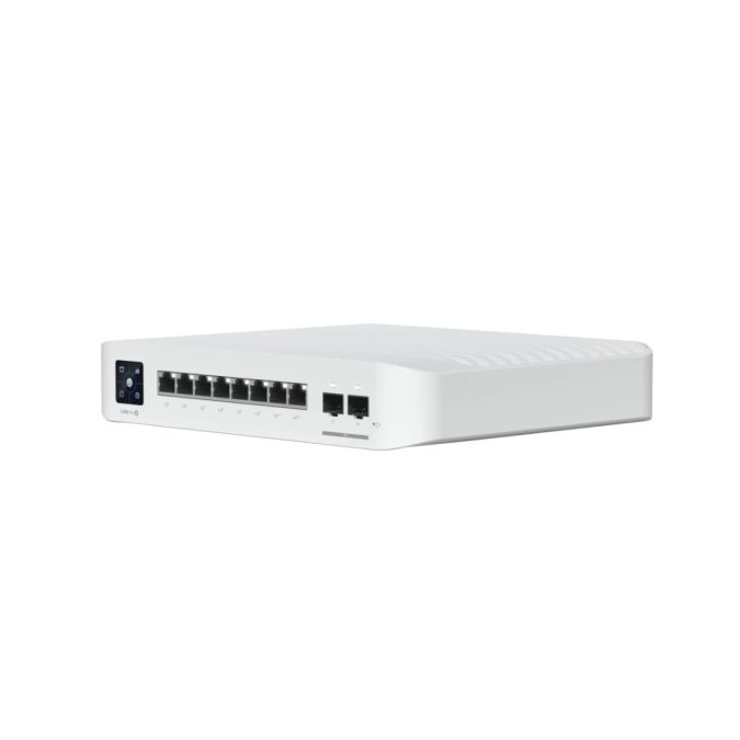 Коммутатор, Ubiquiti, USW-Pro-8-PoE, Unifi Switch, Управляемый L2, 2x SFP+, 8 порта 10/100/1000 Mbps RJ45 PoE+, 802.3af/at/bt, бюджет 120W, Настольный/настенный