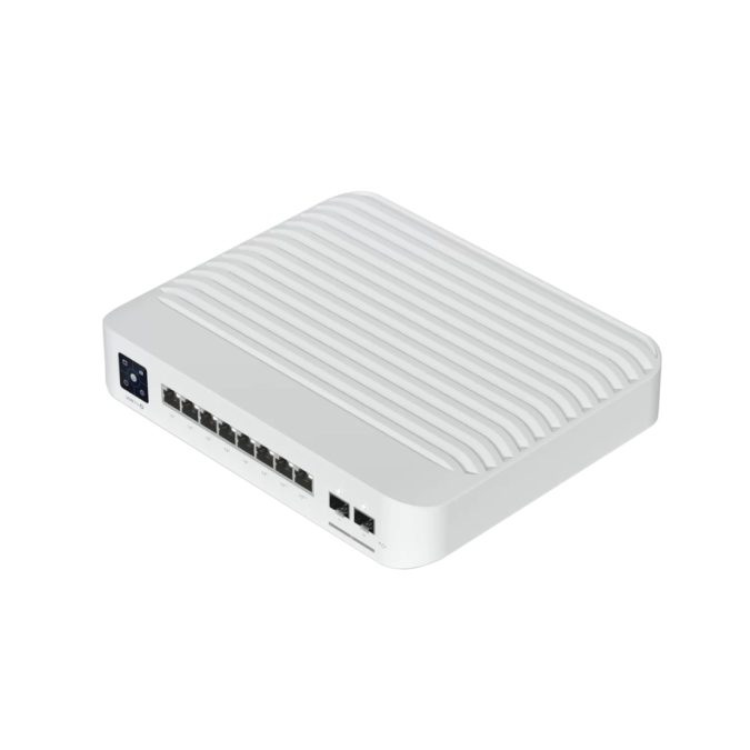 Коммутатор, Ubiquiti, USW-Pro-8-PoE, Unifi Switch, Управляемый L2, 2x SFP+, 8 порта 10/100/1000 Mbps RJ45 PoE+, 802.3af/at/bt, бюджет 120W, Настольный/настенный