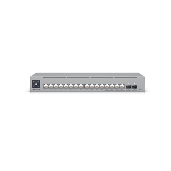 Коммутатор, Ubiquiti, USW-Pro-Max-16-PoE, Unifi Switch, Управляемый L3, 2xSFP+, 16 портов 10/100/1000 Mbps RJ45 PoE, 802.3af/at/bt, бюджет 180W, Стоечный