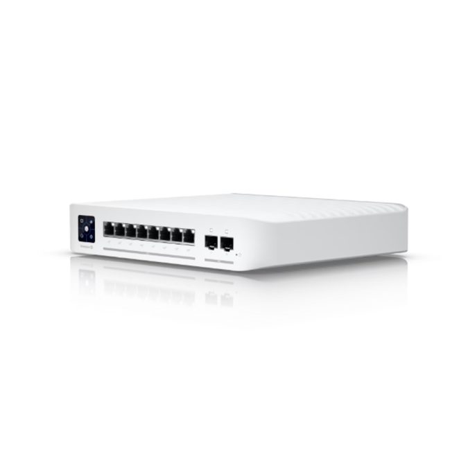 Коммутатор, Ubiquiti, USW-ENTERPRISE-8-POE, Unifi Switch, Управляемый L3, 2x SFP+, 8 порта 10/100/1000/2500 Mbps RJ45 PoE+, 802.3af/at, бюджет 120W, Настольный/настенный