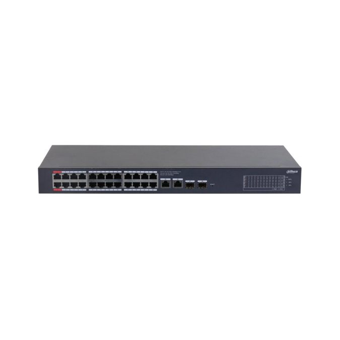 Коммутатор, Dahua, DH-CS4228-24GT-240, Управляемый L2, 24  RJ-45 10/100/1000 Мбит/с (PoE 240W). Порт 25-26: 2  RJ-45 10/100/1000 Мбит/с (восходящий канал). Порт 27-28: 2  SFP 1000 Мбит/с (восходящий канал)