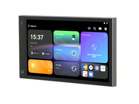 Домофонная система, Dahua, DHI-SCP3024A-B, Android 14, 7 дюймовый сенсорный экран, Оснащенное встроенным датчиком освещенности, устройство автоматически регулирует яркость экрана для комфортного просмотра.Wi-Fi 2.4 ГГц