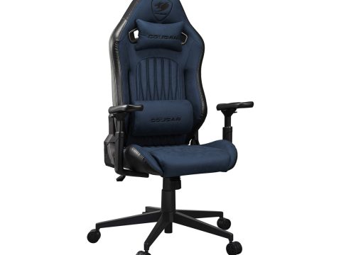 Игровое компьютерное кресло, Cougar, Explore Navy Blue F, Искусственная кожа PU AIR, (Ш)57*(Г)53*(В)129,5 (137) см, Синий
