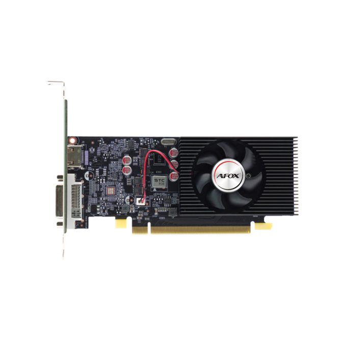 Видеокарта, AFOX, GT1030 4GB D4 LP Single Fan (4897033788618), AF1030-4096D4L2, DDR4, 64bit, HDMI, DVI, 145*69*20 мм, Цветная коробка