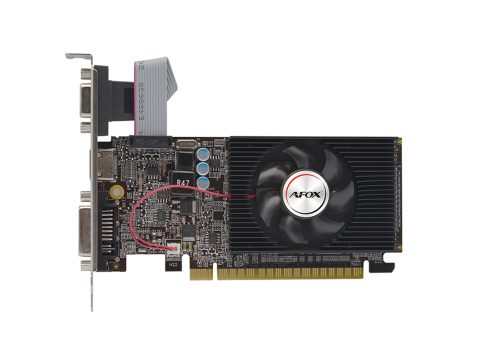 Видеокарта, AFOX, GT610 2GB D3 LP Single Fan (4897033780438), AF610-2048D3L7-V8, DDR3, 64bit, HDMI, DVI, VGA, 146*70*15 мм, Цветная коробка