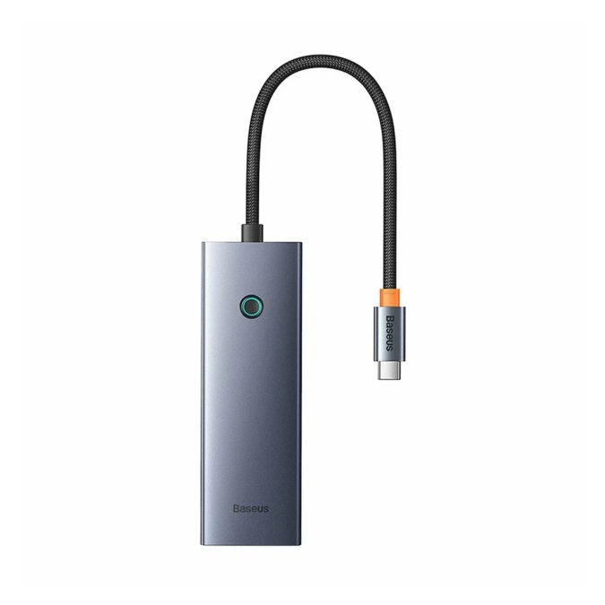 Концентратор, Baseus, UltraJoy Series 4-Port (B0005280B811-08), USB-C to USB 3.0*4+USB-C 5V, Серый