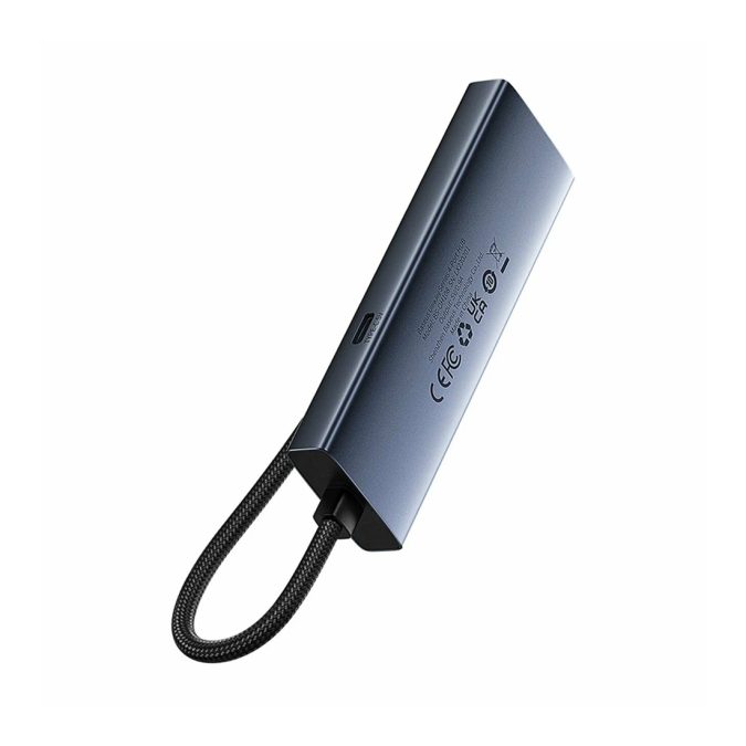 Концентратор, Baseus, UltraJoy Series 4 Port (B0005280B811-12), USB-A to USB 3.0*4+USB-C 5V, Серый