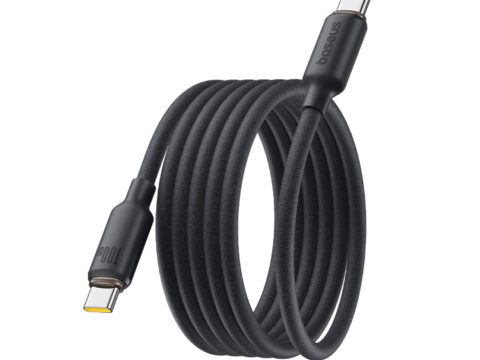 Интерфейсный кабель, Baseus, Foamed Silicone Pro Magnetic (E0426D00), USB-C to USB-C 100W, 1m Черный