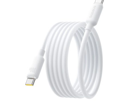 Интерфейсный кабель, Baseus, Foamed Silicone Pro Magnetic (E0426D01), USB-C to USB-C, 100W,1m, Белый