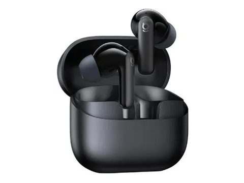 Наушники, Baseus, Bass BP1 NC, A0010704, TWS, 12 мм, ANC, 4 микрофона, Bluetooth 6.0, 20 Гц–20 кГц, 16 Ом, до 7 ч / 41 ч, ANC: 5,5 ч / 33 ч, 10 мин = 1 ч, USBC, IP55, 4,1 г, Cosmic Black, Черный