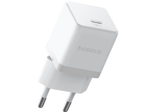 Адаптер питания, Baseus, Palm 1C, P10111605213-00, 30 Вт, 1USB-C, 5В3А / 9В3А / 12В2,5А / 15В2А / 20В1,5А, PD 3.0, QC 3.0, PPS, 100–240В~, 50/60Гц, 0,8А, 54,63131 мм, 48,1 г, EU, Moon White, Белый