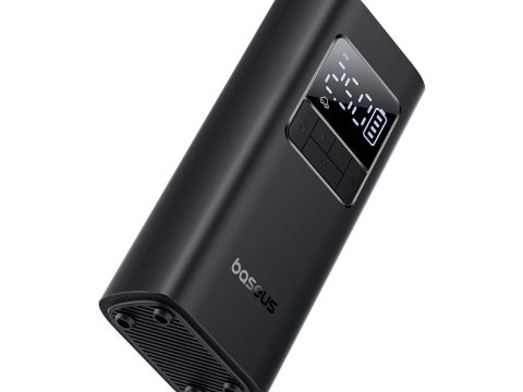 Автомобильный компрессор, Baseus, Super Mini Pro (C11159300111-00), 50W, 4000 мАч/14,8 Втч, 5V=2A, Черный