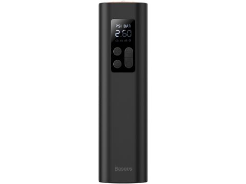 Автомобильный компрессор, Baseus, Super Mini Inflator Pump, CRCQ000001, Поршневой, 120 Вт, 12 В, 30 л/мин, 0,2–150 PSI, До 10,3 бар, Цифровой дисплей, Автостоп, LED-фонарь, Кабель питания 3 м, Шланг 0,18 м, Питание от прикуривателя, Черный