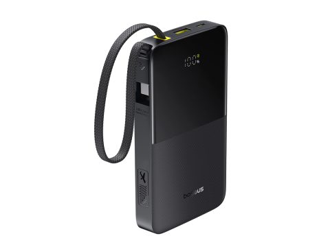 Портативный внешний аккумулятор, Baseus, EnerFill FC51 Bipow2 Pro, E0027600, 10000 мА·ч, 22,5 Вт, USB-C, USB-A, Встроенный кабель USB-C, Цифровой дисплей, PD, QC, SCP, FCP, Черный