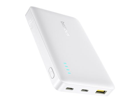 Портативный внешний аккумулятор, Baseus, EnerFill FP21, P1008210D213-00, 10000 мА·ч, 22,5 Вт, 2USB-C, 1USB-A, PD, QC, 3 Устройства, LED-индикатор, Кабель USB-C–USB-C 30 см, 109  68,7  17,5 мм, 184,4 г, Белый