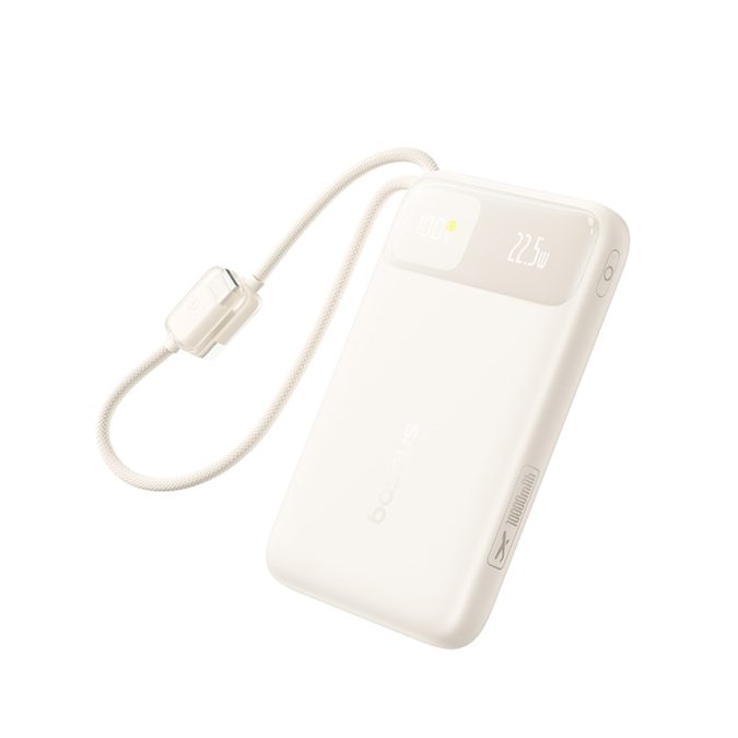 Портативный внешний аккумулятор, Baseus, EnerFill FC11 (E0027R05), 10000mAh, 22.5W, Бежевый