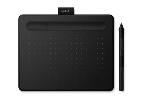 Графический планшет, Wacom, Intuos S CTL-4100K-N (CTL-4100/K0-BX), Разрешение 2540 lpi, Чувствительность к нажатию 4096, 4 программируемые клавиши, 2 клавиши на пере, Размер планшета 200*160*8,8 мм, Чёрный