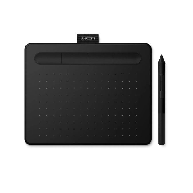 Графический планшет, Wacom, Intuos S CTL-4100K-N (CTL-4100/K0-BX), Разрешение 2540 lpi, Чувствительность к нажатию 4096, 4 программируемые клавиши, 2 клавиши на пере, Размер планшета 200*160*8,8 мм, Чёрный