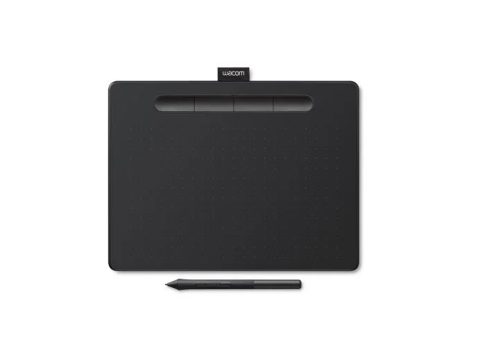 Графический планшет, Wacom, Intuos M CTL-6100K-B (CTL-6100/K0-BX), Разрешение 2540 lpi, Чувствительность к нажатию 4096, 4 программируемые клавиши, 2 клавиши на пере, Размер планшета 264*200*8,8 мм, Чёрный