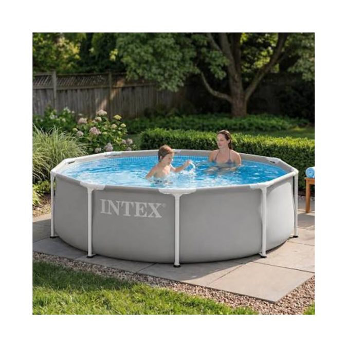 Каркасный бассейн Prism Frame 305 х 76 см, INTEX, 26702ND, Винил, 4485 л., Стальной каркас, Ф-насос 28602 (1250л/ч), Серый, Цветная коробка