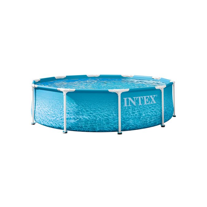 Каркасный бассейн Beachside Metal Frame 305 х 76 см, INTEX, 28206ND, Винил, 4485 л., Стальной каркас, Принт морской волны, Цветная коробка