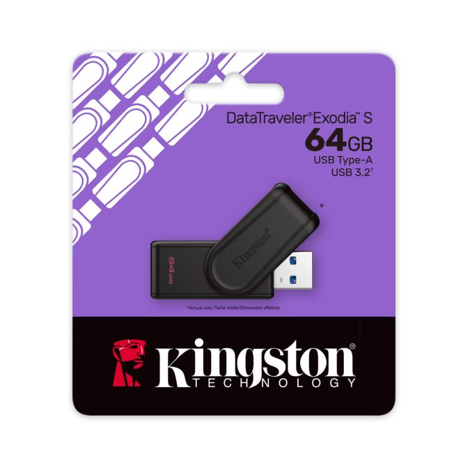 USB-накопитель, Kingston, DTXS/64GB, 64GB, USB 3.2, Черный