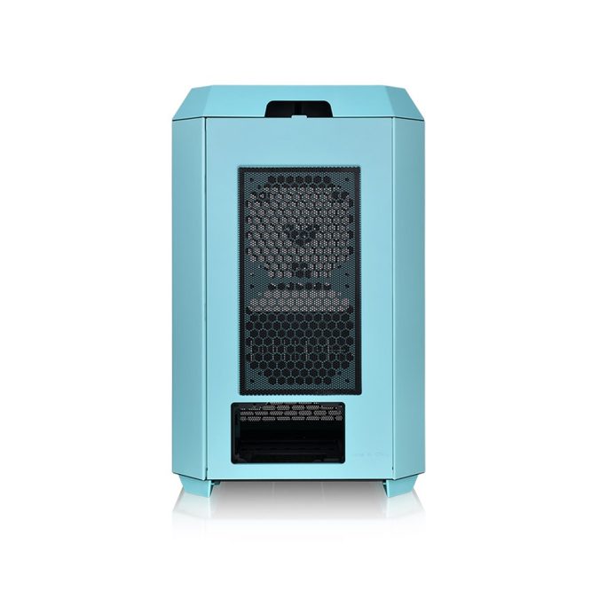 Компьютерный корпус, Thermaltake, The Tower 300 Turquoise, CA-1Y4-00SBWN-00, Micro-Tower, Mini-ITX/M-ATX, USB 3.2*1, USB 3.0*2, HD Audio/mic, 2*140мм CT140 fan, Максимальная длина видеокарты 400мм, Максимальная высота процессорного кулера 210мм, 3*3,5"/3*2,5", Сталь, 3мм Закаленное стекло*3, 551*342*281мм, Без Б/П, Бирюзовый