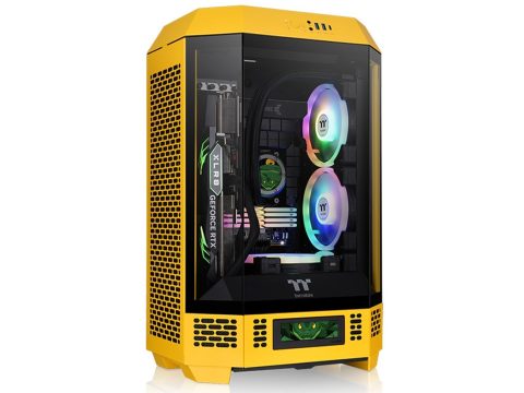 Компьютерный корпус, Thermaltake, The Tower 300 Bumblebee, CA-1Y4-00S4WN-00, Micro-Tower, Mini-ITX/M-ATX, USB 3.2*1, USB 3.0*2, HD Audio/mic, 3*140мм CT140 fan, Максимальная длина видеокарты 400мм, Максимальная высота процессорного кулера 210мм, 3*3,5"/3*2,5", Сталь, 3мм Закаленное стекло*3, 551*342*281мм, Без Б/П, Желтый